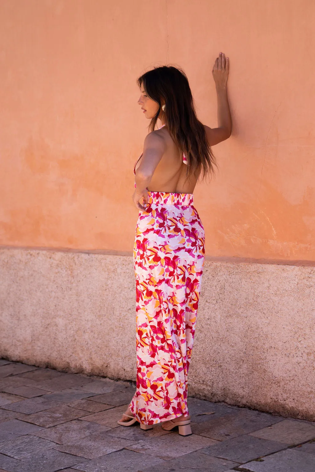 Joelle Pink Floral Maxi Skirt sold by 12th Tribe product image thumbnail 5
