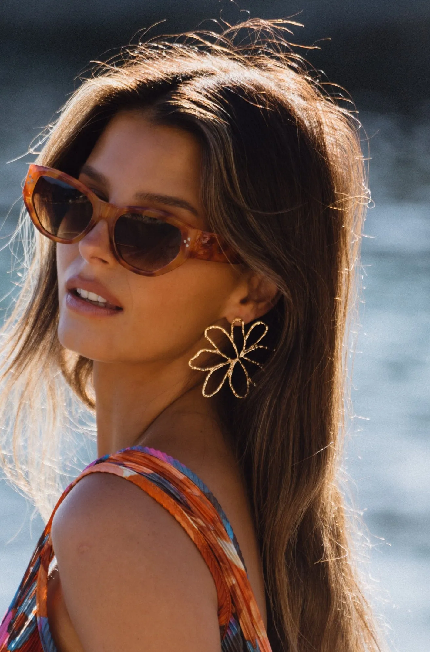 Bloom Gold Statement Flower Earrings sold by 12th Tribe