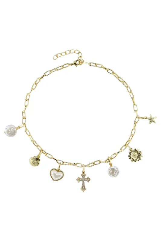 Viviana Gold Charm Necklace sold by 12th Tribe