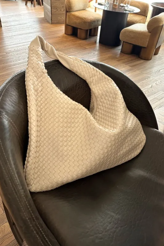 Faye White Vegan Leather Hobo Bag sold by 12th Tribe