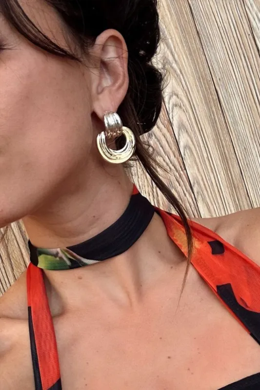 Solene Gold and Silver Earrings sold by 12th Tribe