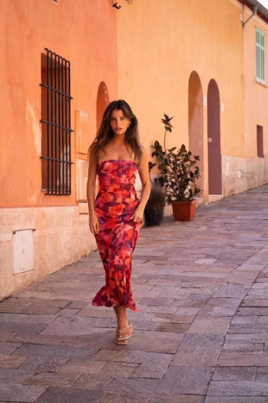 Avani Floral Strapless Maxi Dress sold by 12th Tribe