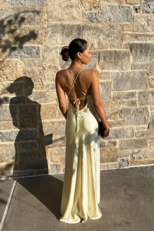 Natalia Yellow Maxi Dress sold by 12th Tribe