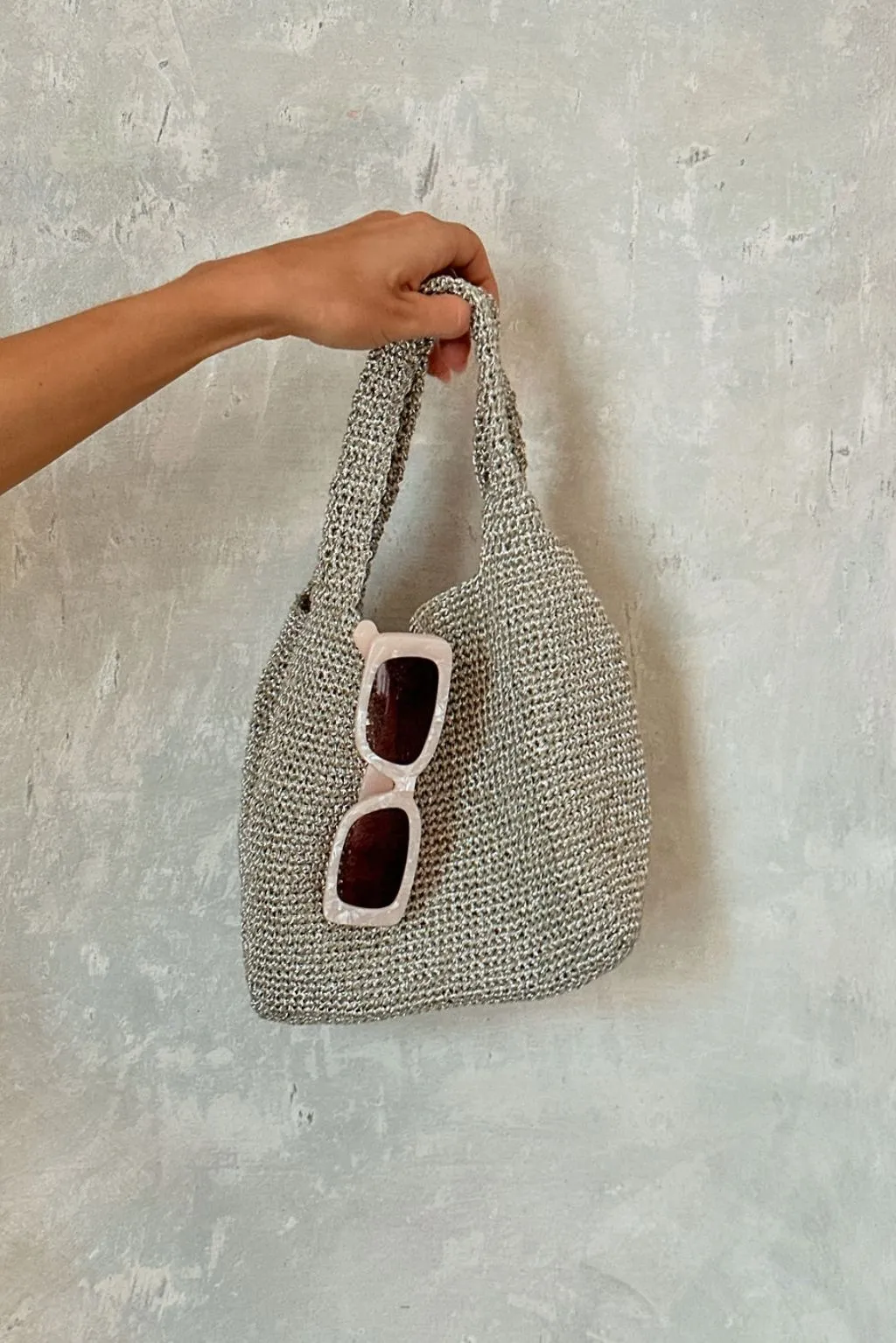 Laurel Silver Shimmer Shoulder Bag sold by 12th Tribe