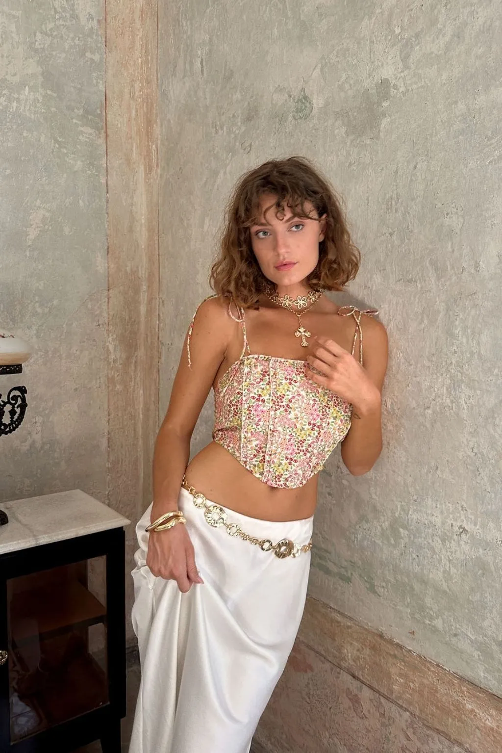 Bay View Floral Corset Top sold by 12th Tribe product image thumbnail 4