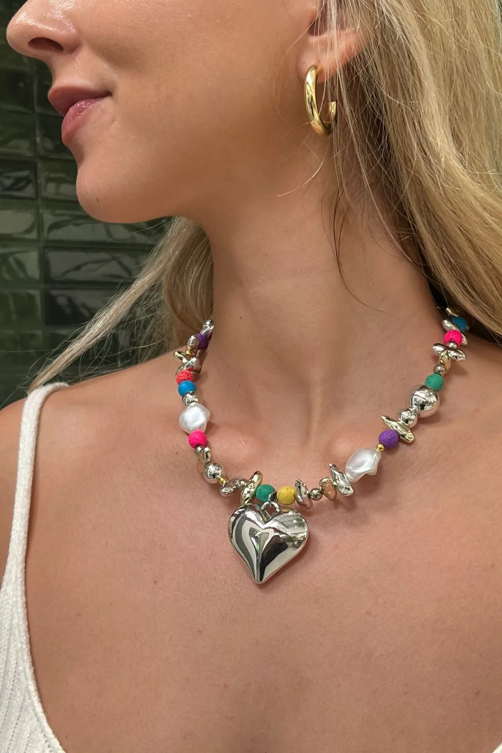 Zoey Silver Heart Necklace sold by 12th Tribe