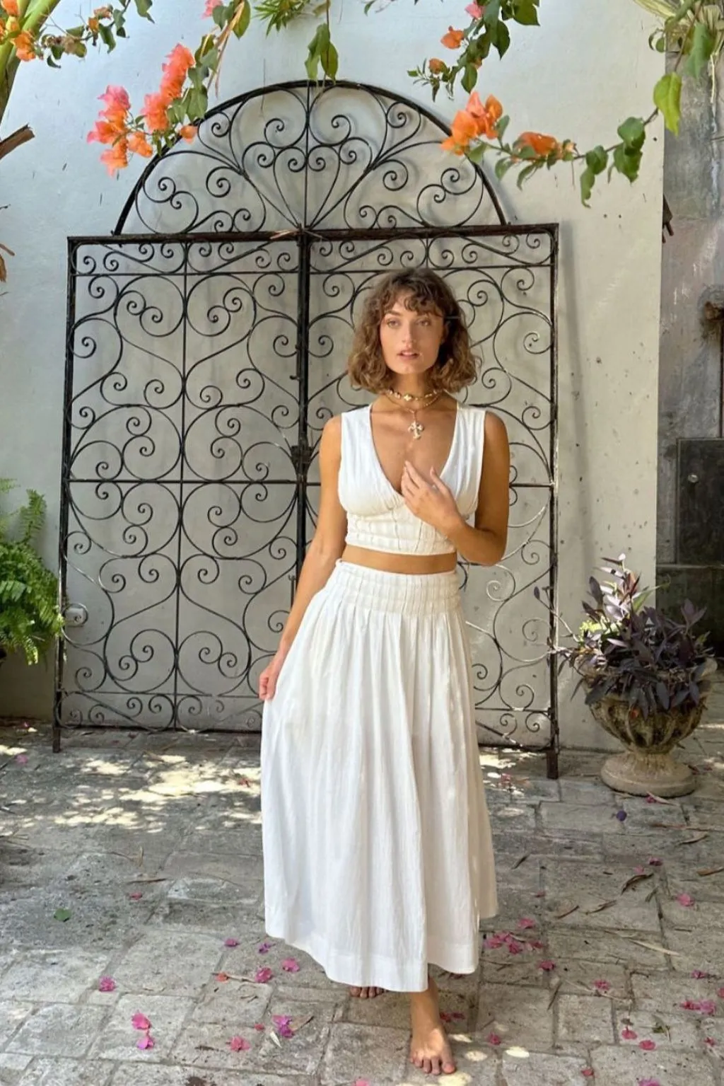 Horizon White Maxi Skirt sold by 12th Tribe product image thumbnail 4