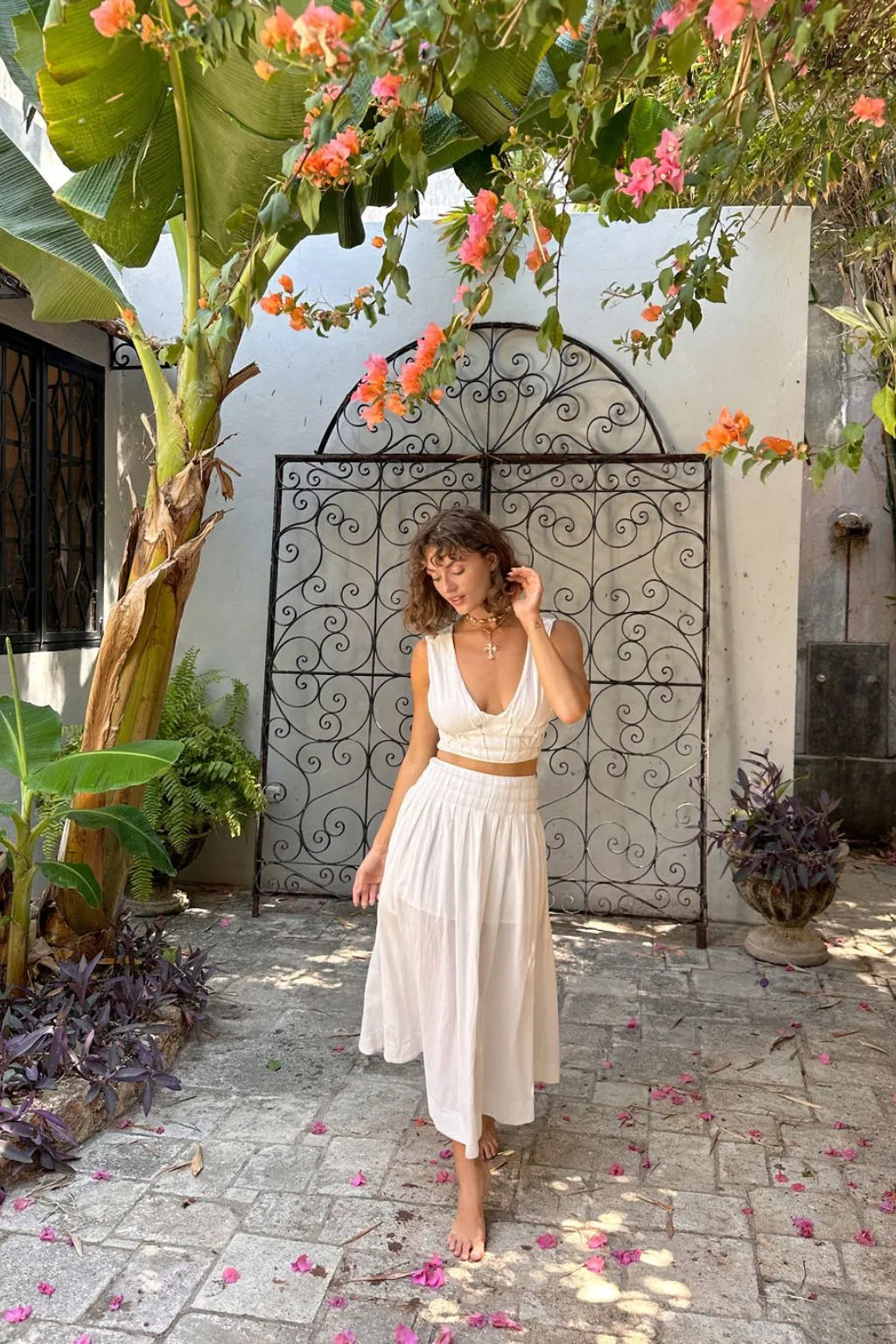 Horizon White Maxi Skirt sold by 12th Tribe