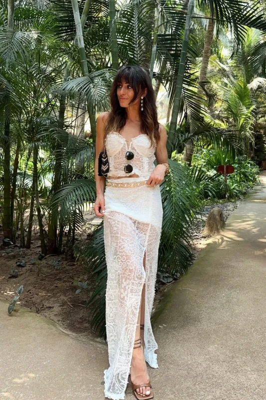 Vienna White Lace Maxi Skirt sold by 12th Tribe