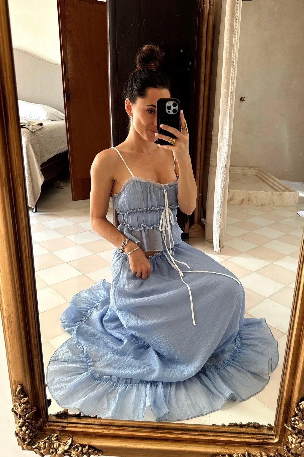 Dahlia Blue Maxi Skirt sold by 12th Tribe product image thumbnail 5