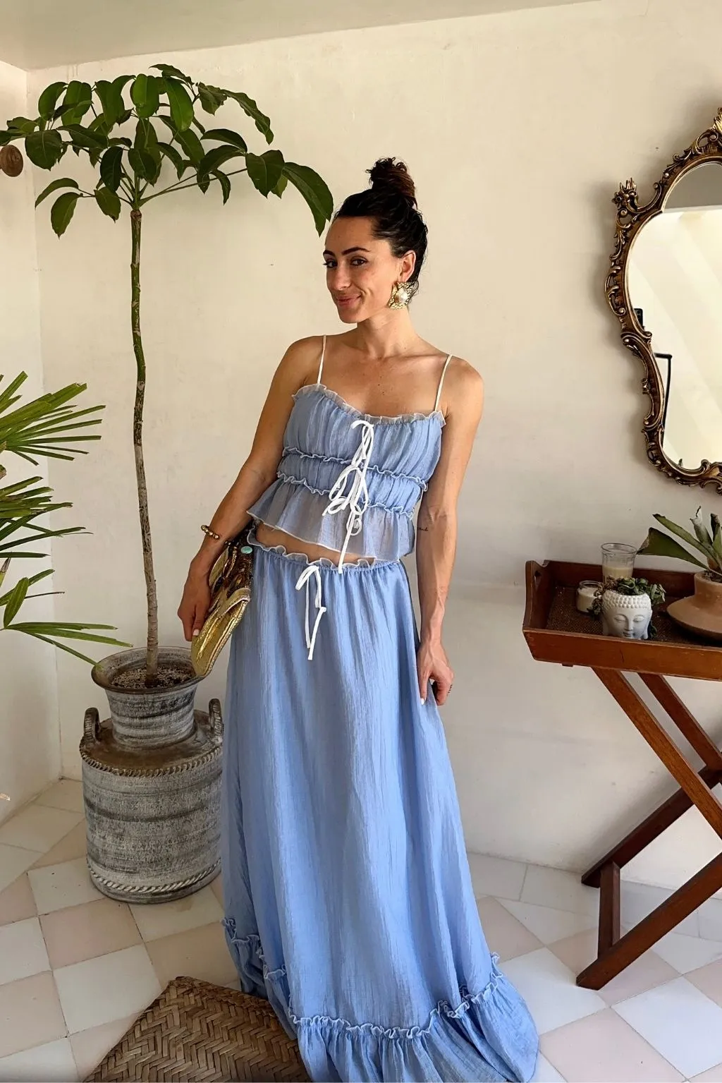 Dahlia Blue Maxi Skirt sold by 12th Tribe product image thumbnail 4