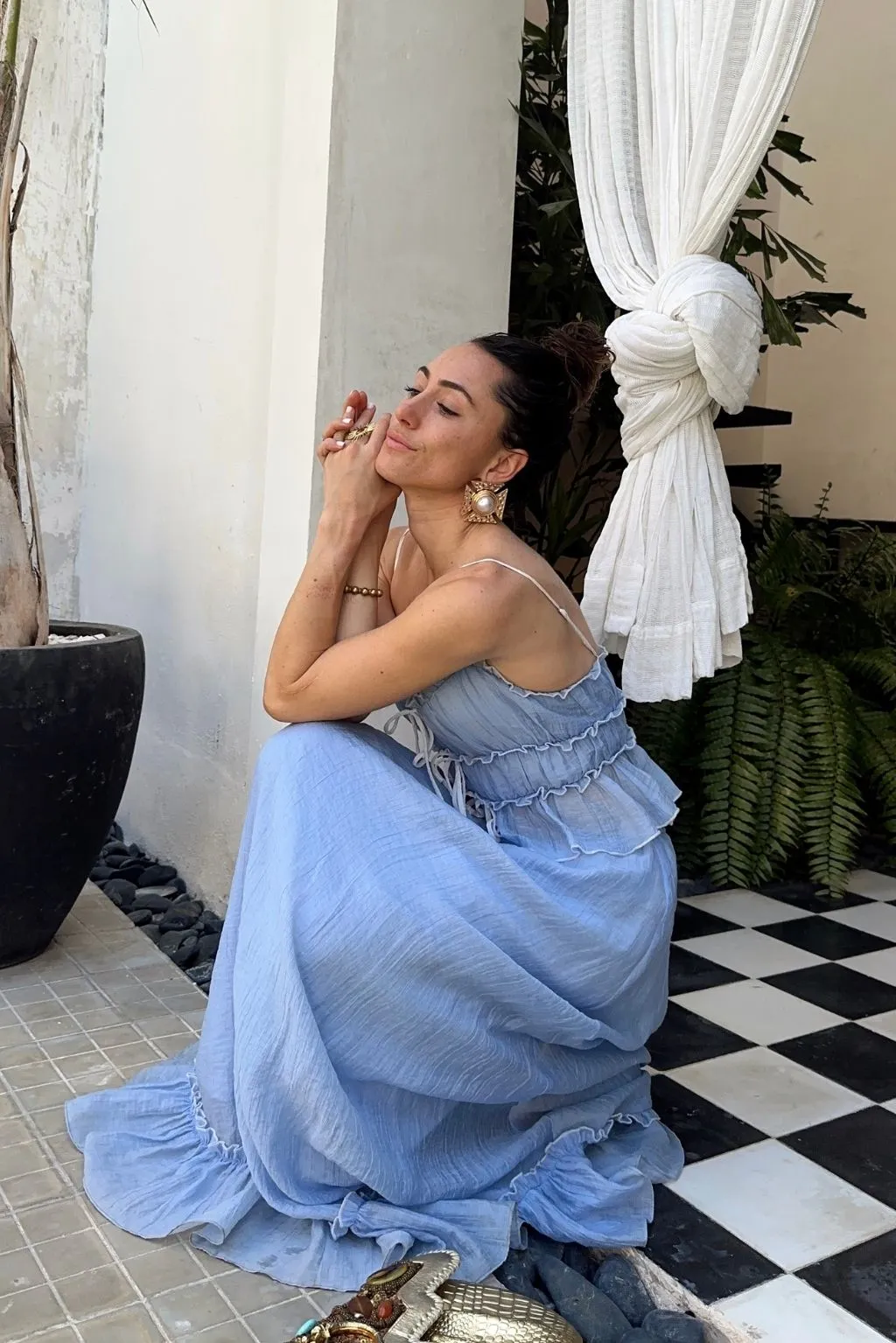 Dahlia Blue Maxi Skirt sold by 12th Tribe product image thumbnail 2