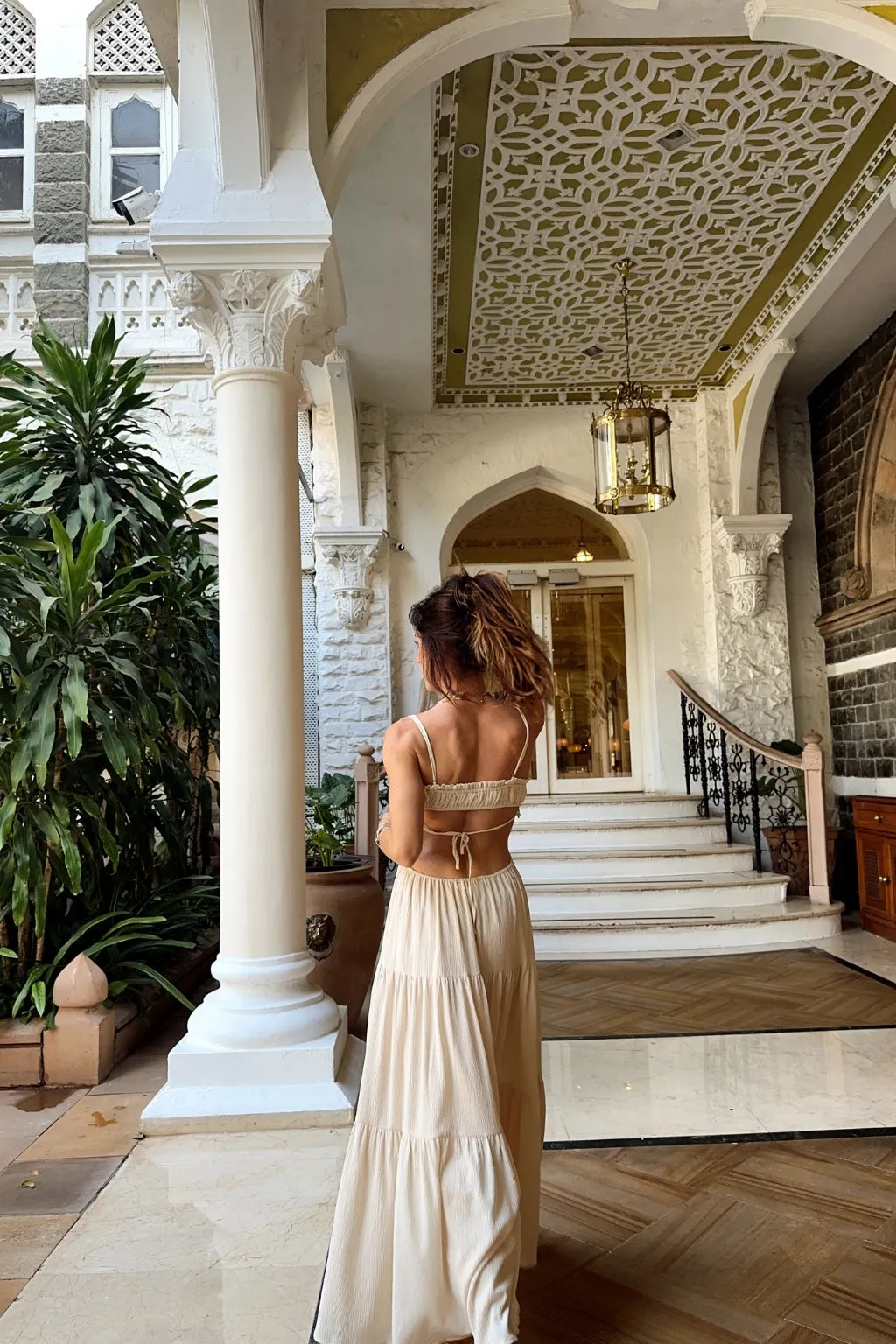 Paola Beige Boho Maxi Dress sold by 12th Tribe product image thumbnail 2