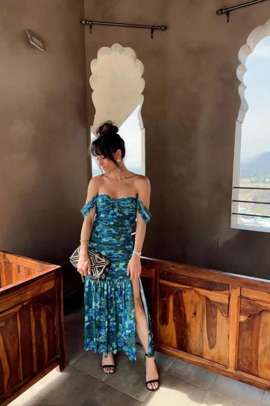 Aruba Floral Mesh Maxi Dress sold by 12th Tribe