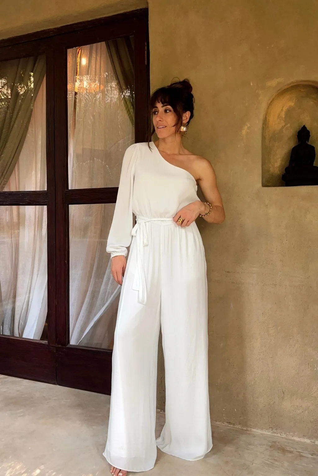 Gustavia White One Shoulder Jumpsuit sold by 12th Tribe product image thumbnail 4