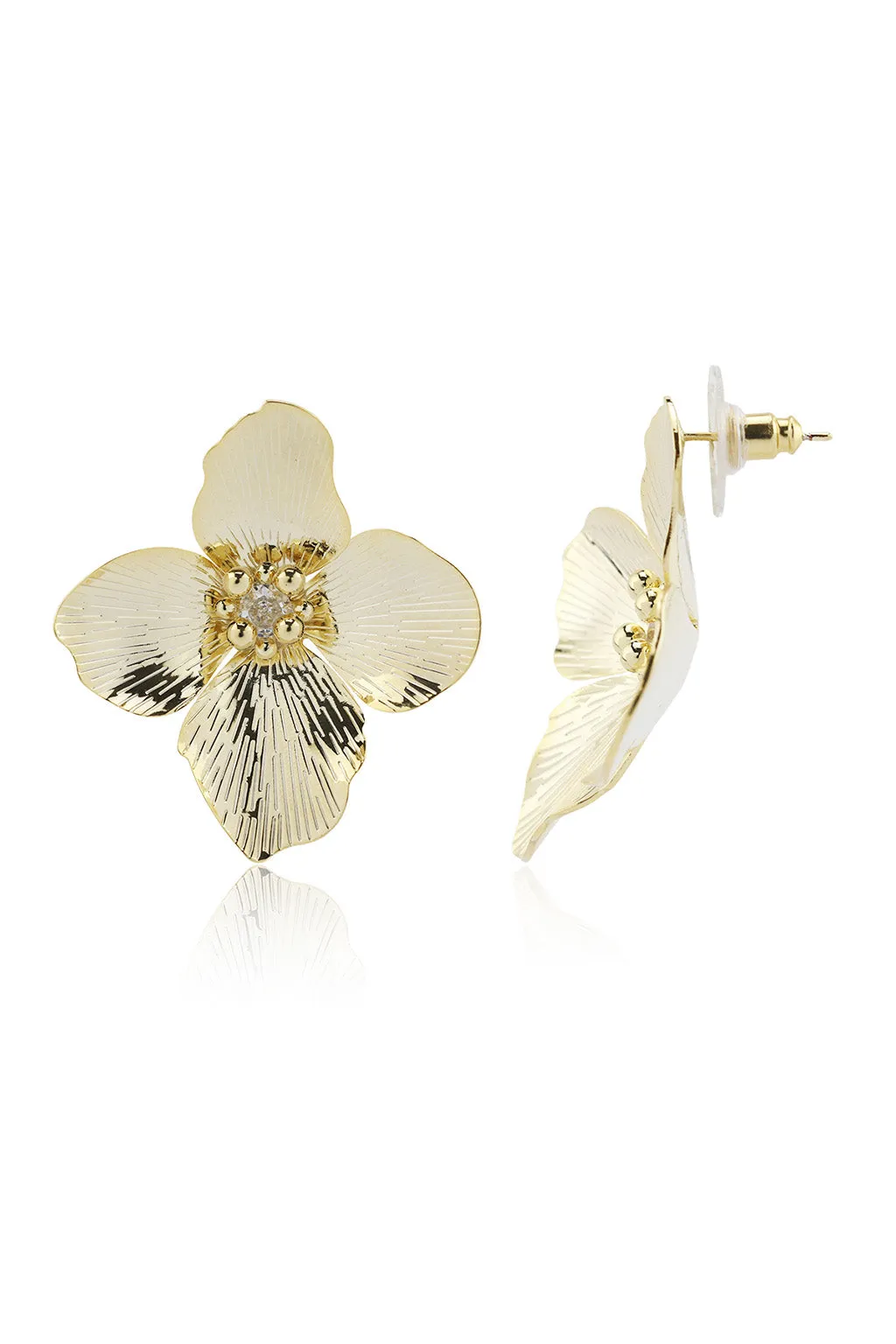 Beatrix Gold Flower Earrings sold by 12th Tribe