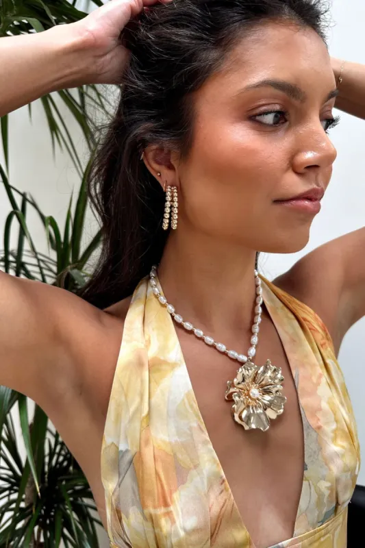 Calypso Gold Beaded Hoop Earrings sold by 12th Tribe