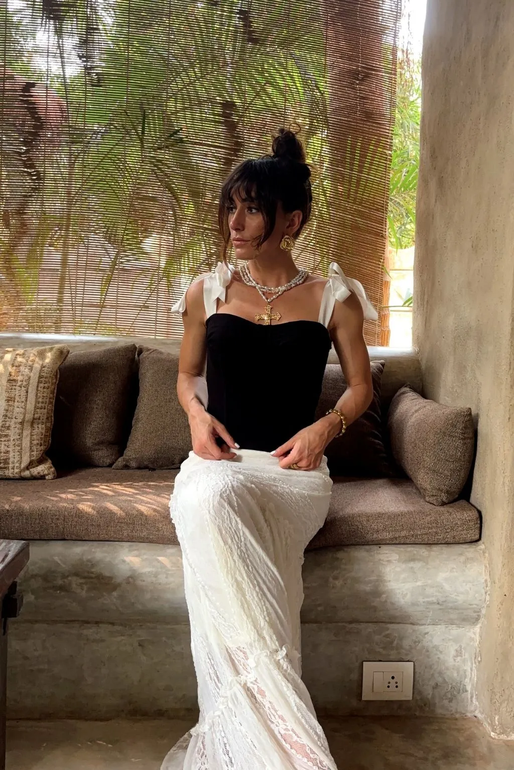 Holland Black and White Corset Tank sold by 12th Tribe product image thumbnail 2