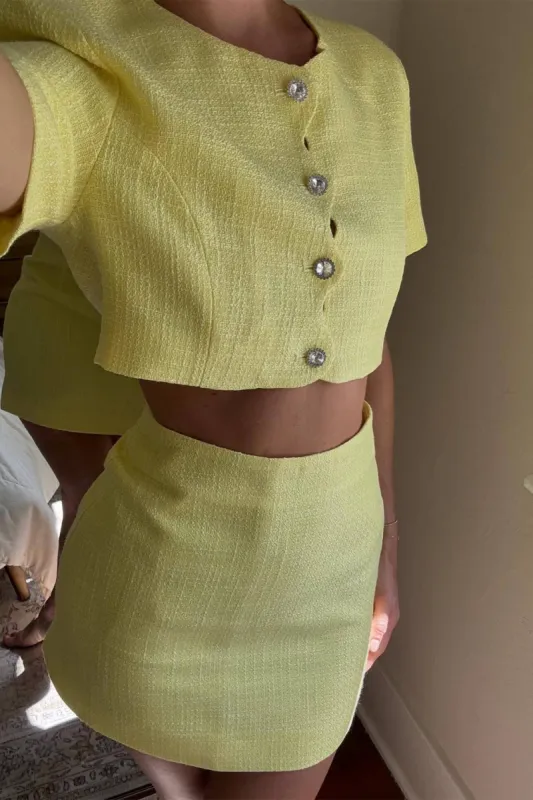 Sunday Yellow Mini Skirt made by Fore Collection