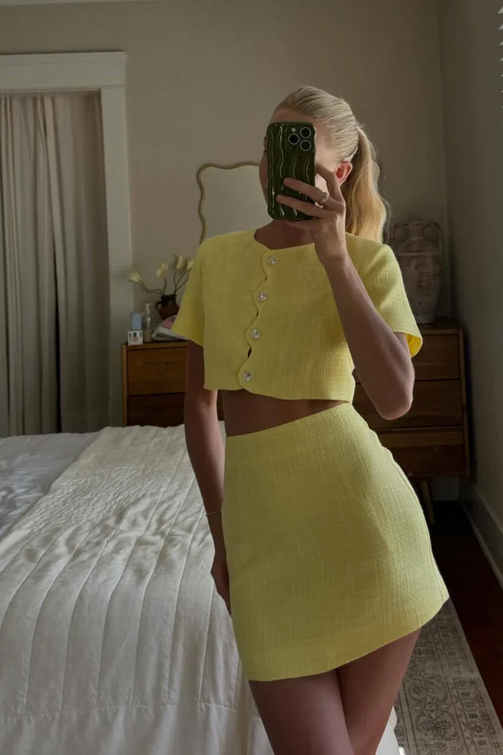 Sunday Yellow Mini Skirt sold by 12th Tribe product image thumbnail 2
