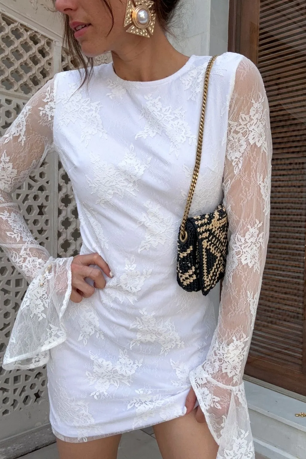 Primrose Long Sleeve Lace Mini Dress sold by 12th Tribe product image thumbnail 4