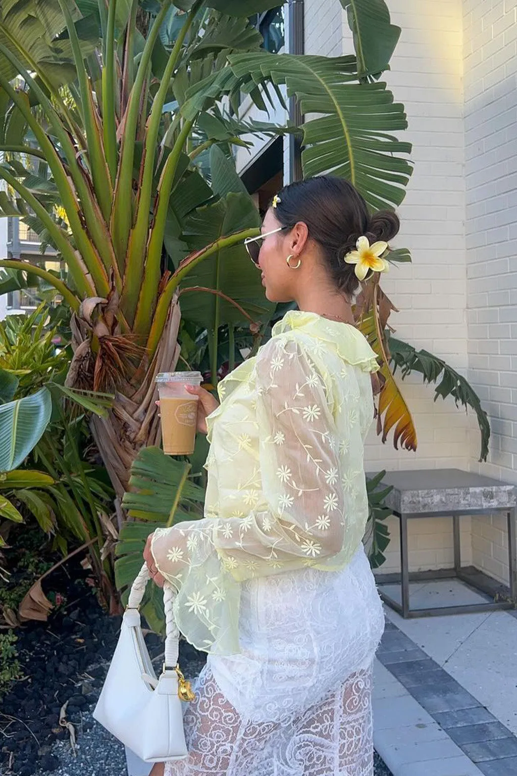 Guilliana Yellow Ruffle Blouse sold by 12th Tribe product image thumbnail 3