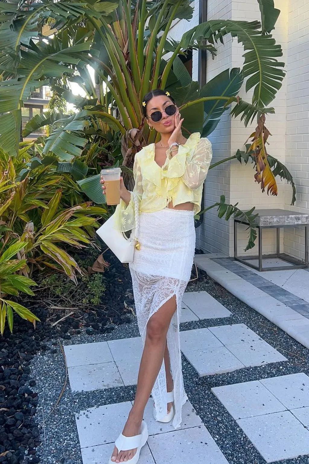 Guilliana Yellow Ruffle Blouse sold by 12th Tribe product image thumbnail 2