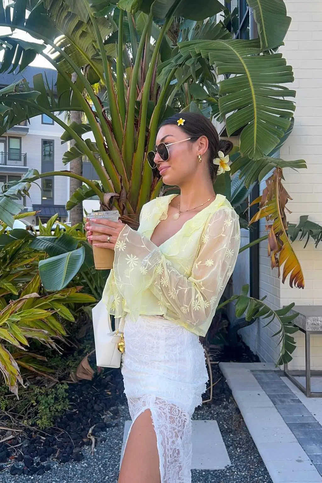 Guilliana Yellow Ruffle Blouse sold by 12th Tribe product image thumbnail 5