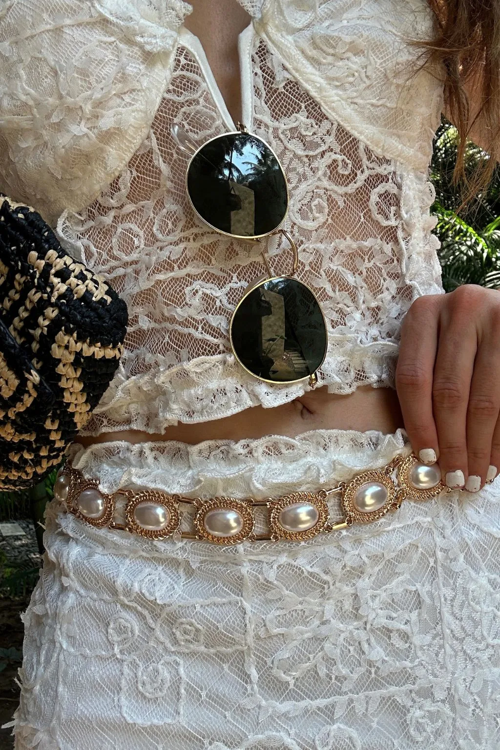 Elize Vintage Inspired Pearl Chain Belt sold by 12th Tribe
