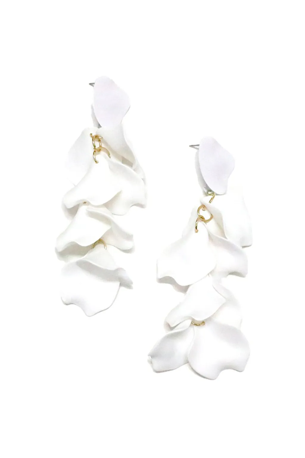 Leah White Flower Drop Earrings sold by 12th Tribe product image thumbnail 2