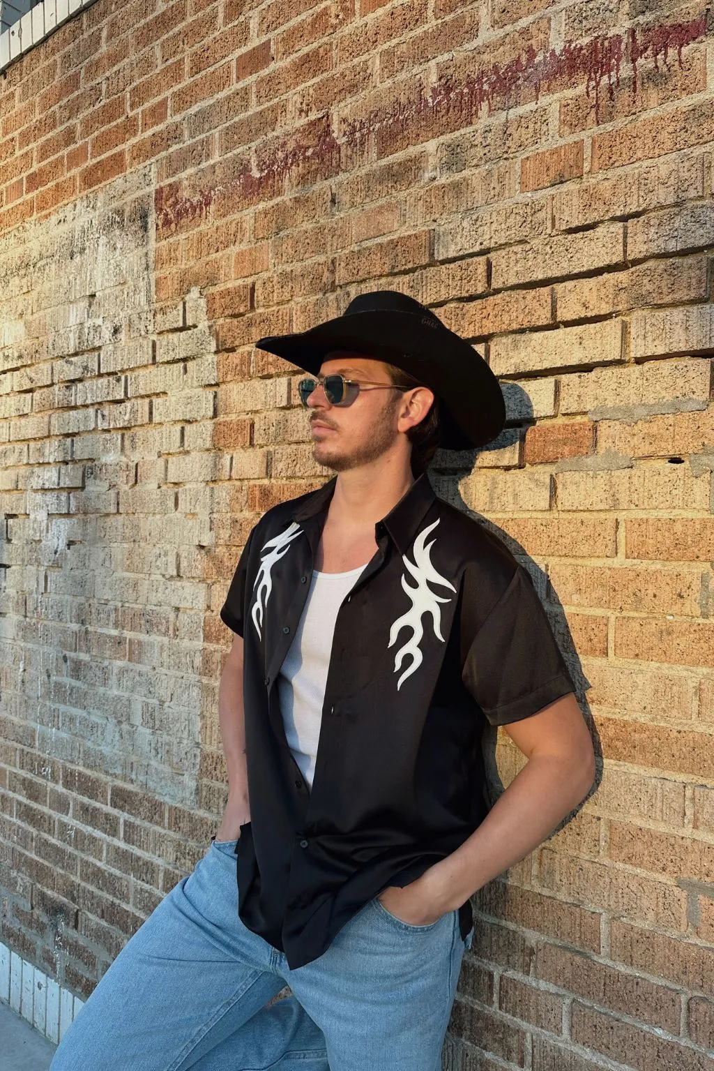 Danica Mens Black Button Up Top sold by 12th Tribe product image thumbnail 2