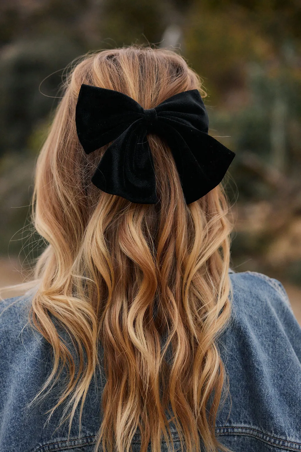 Josie Black Velvet Hair Bow sold by 12th Tribe product image thumbnail 2