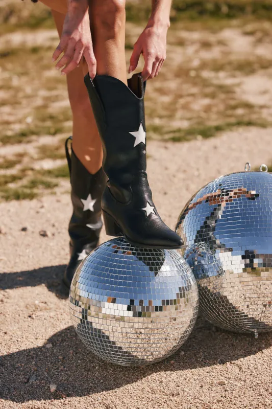 Bowie Black Star Cowboy Boots sold by 12th Tribe