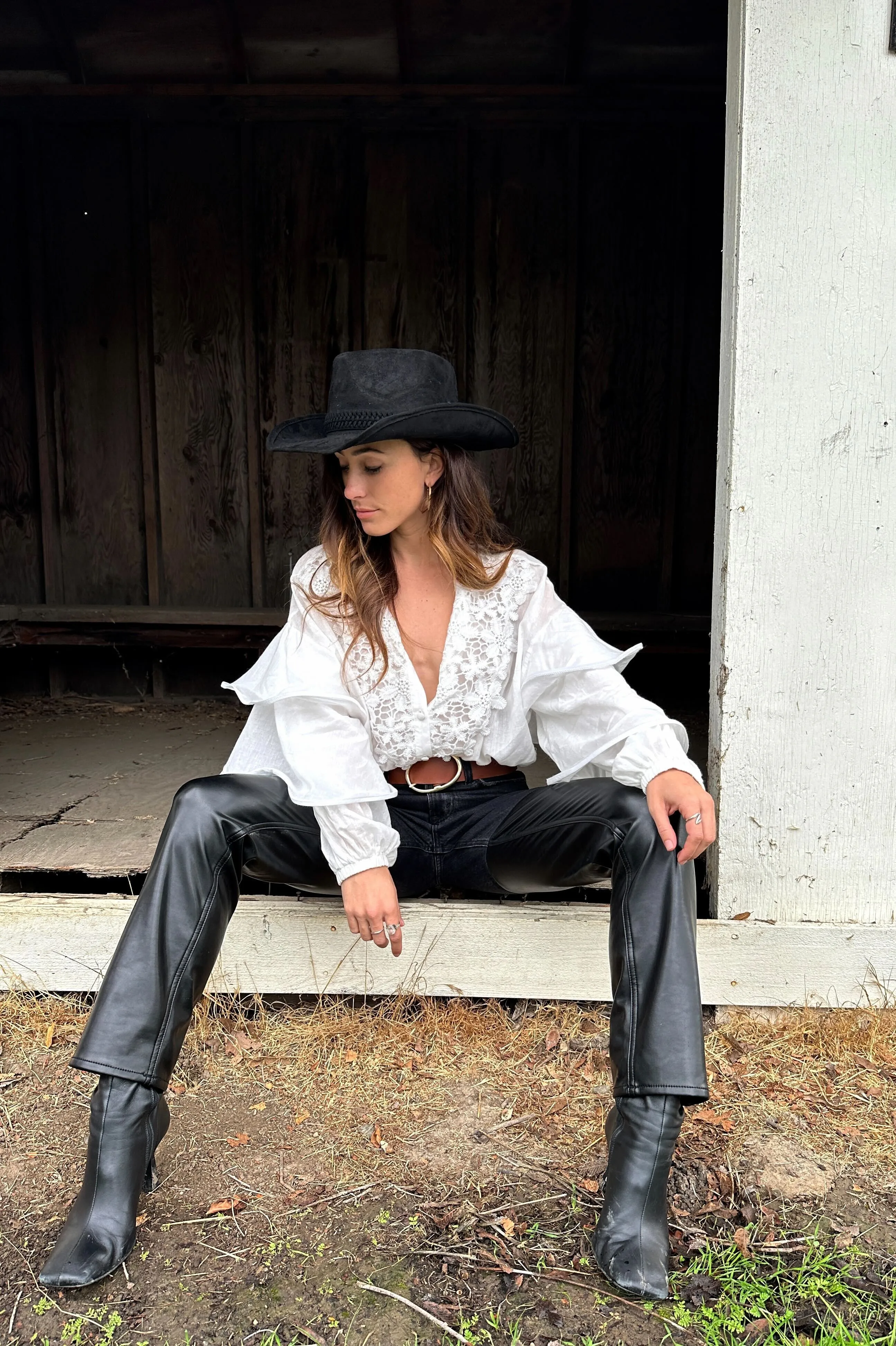 Chrissy White Ruffle Blouse sold by 12th Tribe product image thumbnail 4
