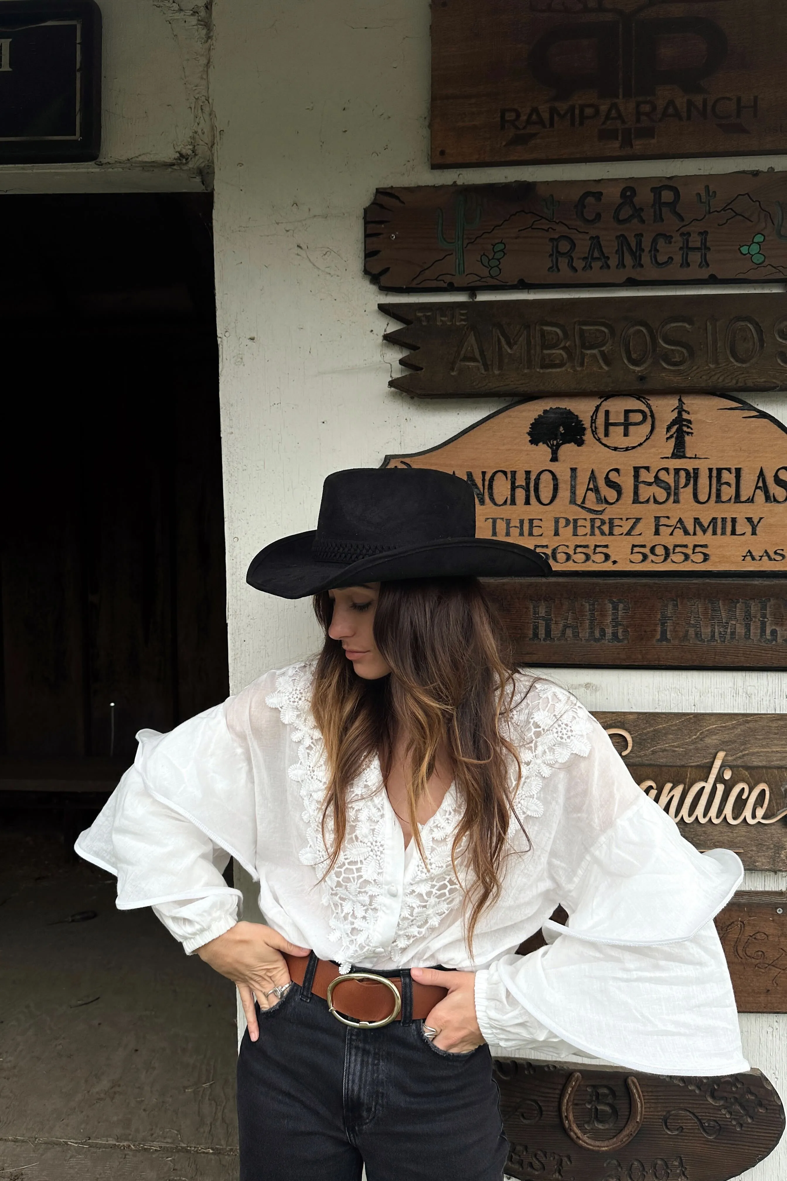 Chrissy White Ruffle Blouse sold by 12th Tribe product image thumbnail 3