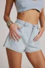 Aris Rhinestone Denim Shorts sold by 12th Tribe