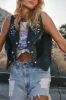 Lennon Black Faux Leather Fringe Vest sold by 12th Tribe