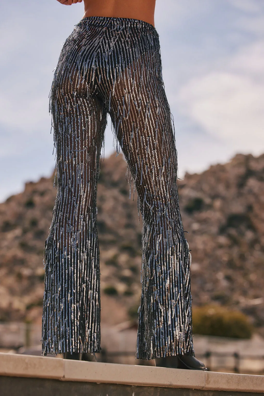 Vega Black Fringe Sequin Pants sold by 12th Tribe product image thumbnail 3
