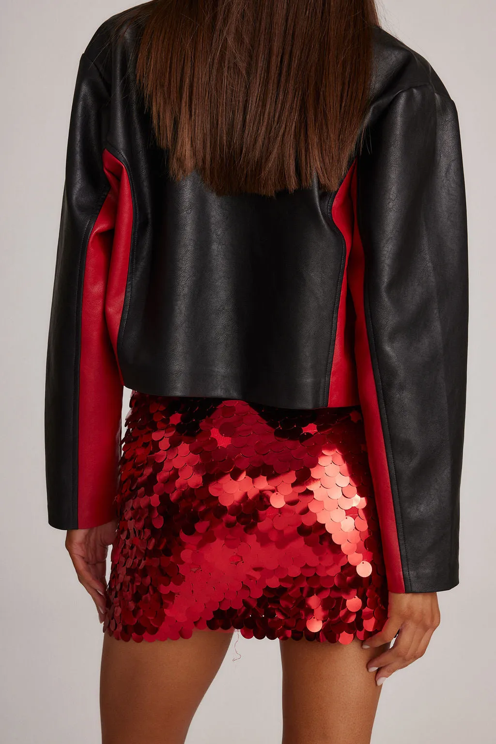 Pippa Red Disco Sequin Mini Skirt sold by 12th Tribe product image thumbnail 2