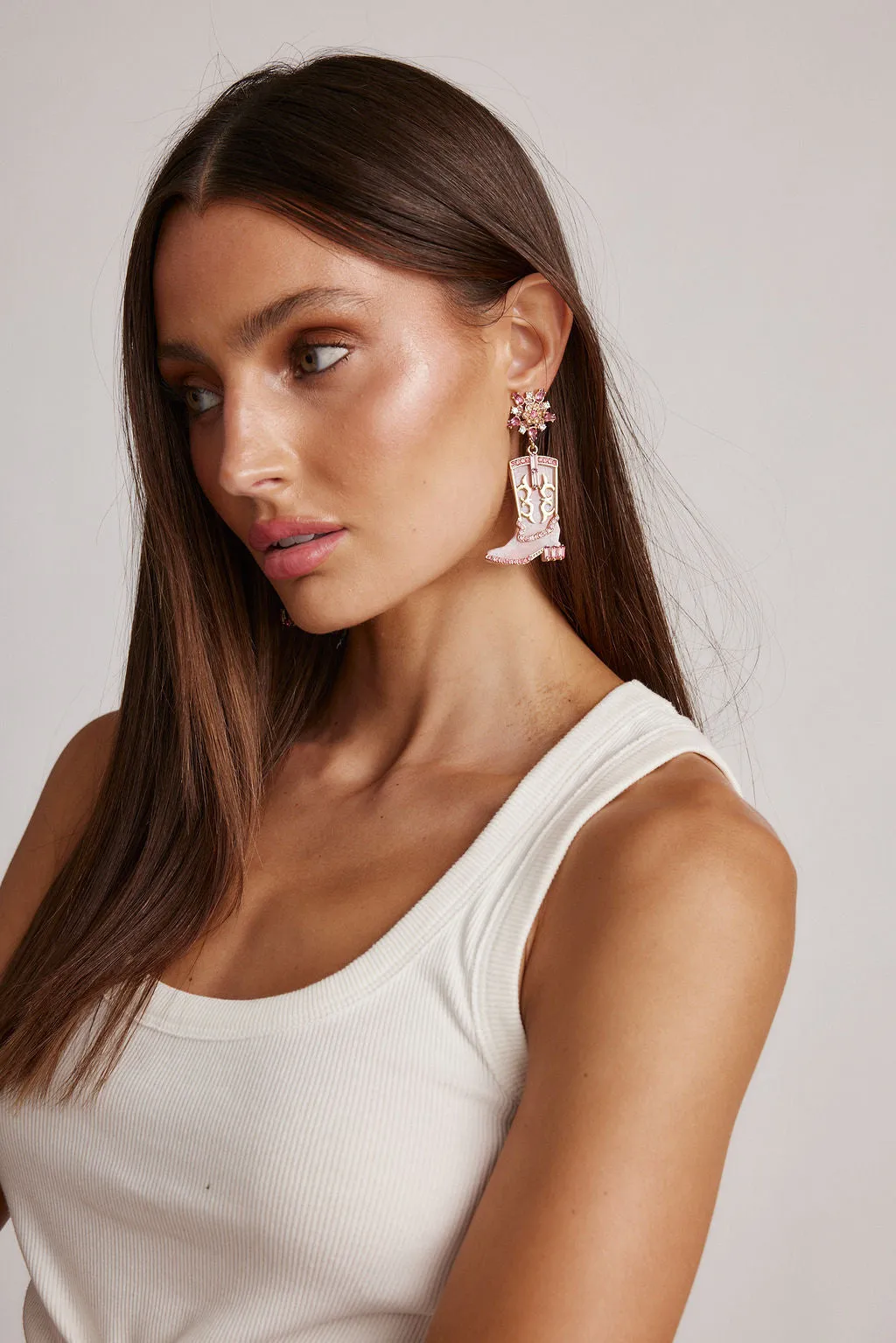 Pink Cowboy Boot Earrings sold by 12th Tribe product image thumbnail 2