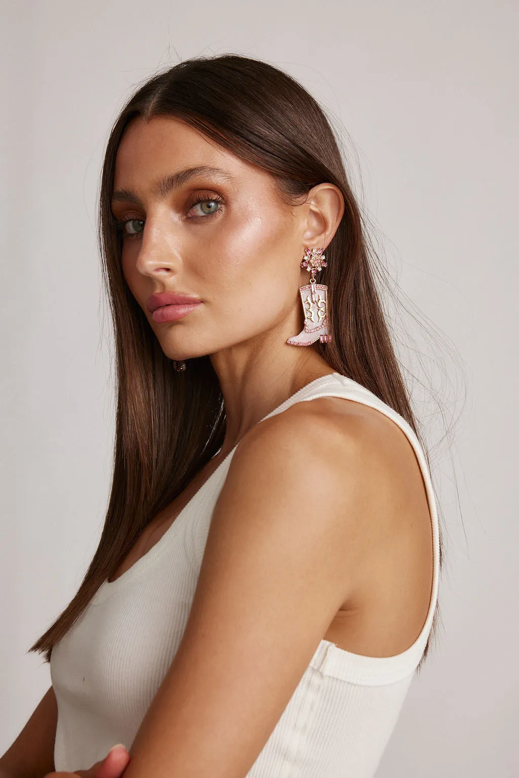 Pink Cowboy Boot Earrings sold by 12th Tribe product image thumbnail 3