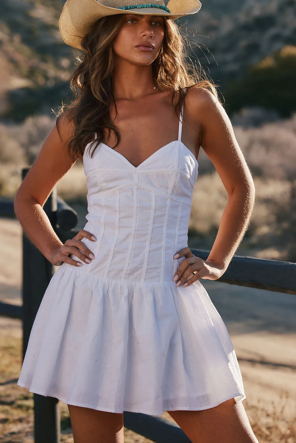 Lana White Drop Waist Mini Dress sold by 12th Tribe