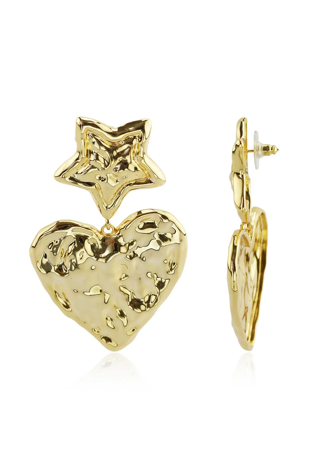 Aiko Gold Heart Earrings sold by 12th Tribe