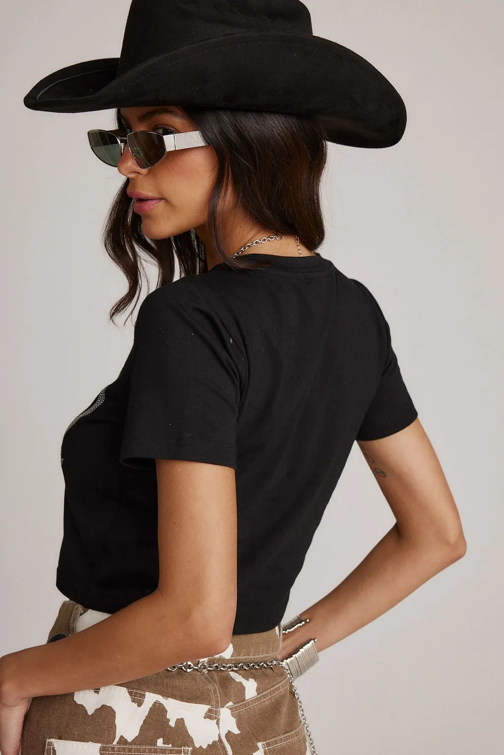 Heartbreaker Black Rhinestone Graphic Tee sold by 12th Tribe product image thumbnail 2