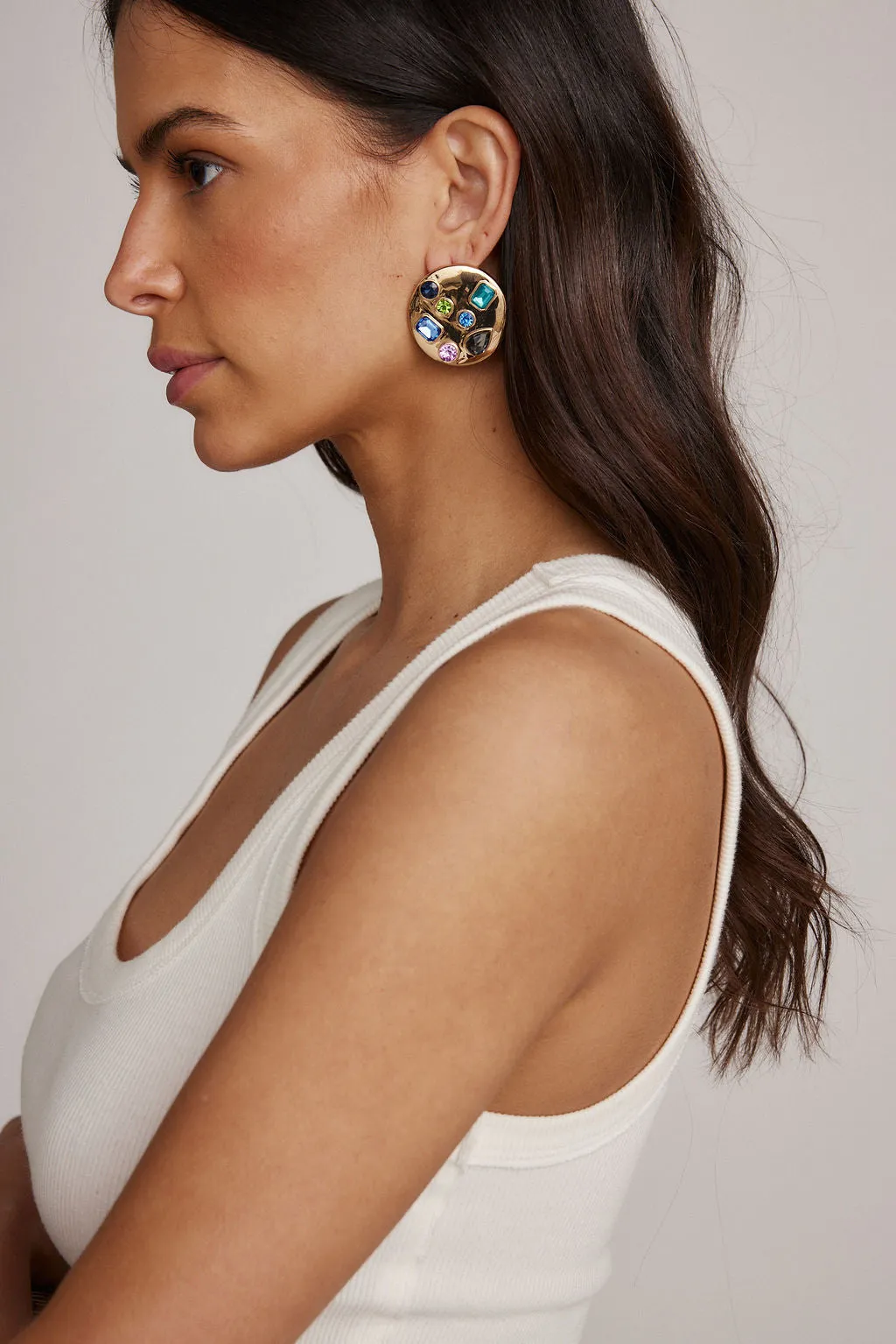 Evie Multicolored Gold Circle Earrings sold by 12th Tribe product image thumbnail 3