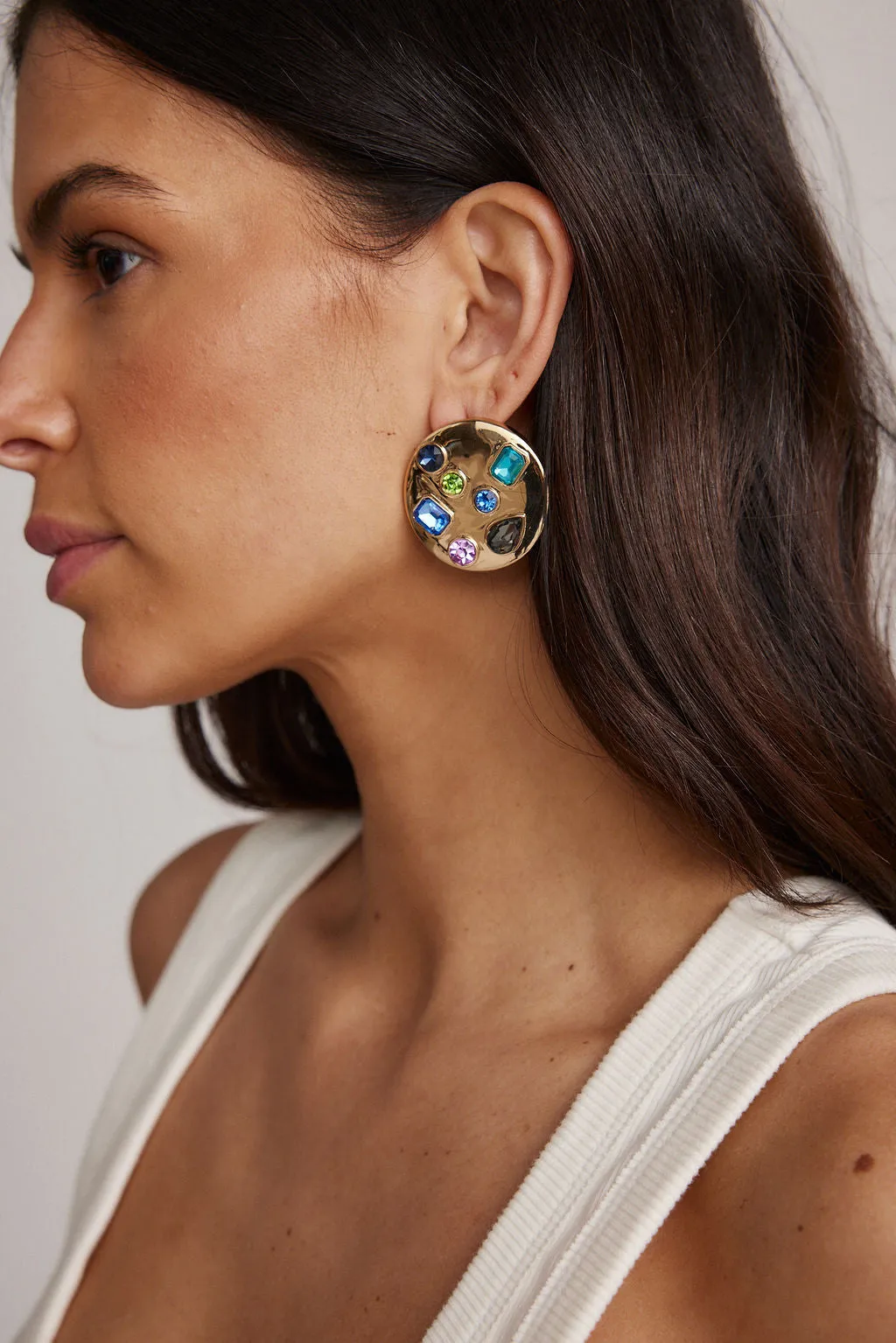 Evie Multicolored Gold Circle Earrings sold by 12th Tribe product image thumbnail 2