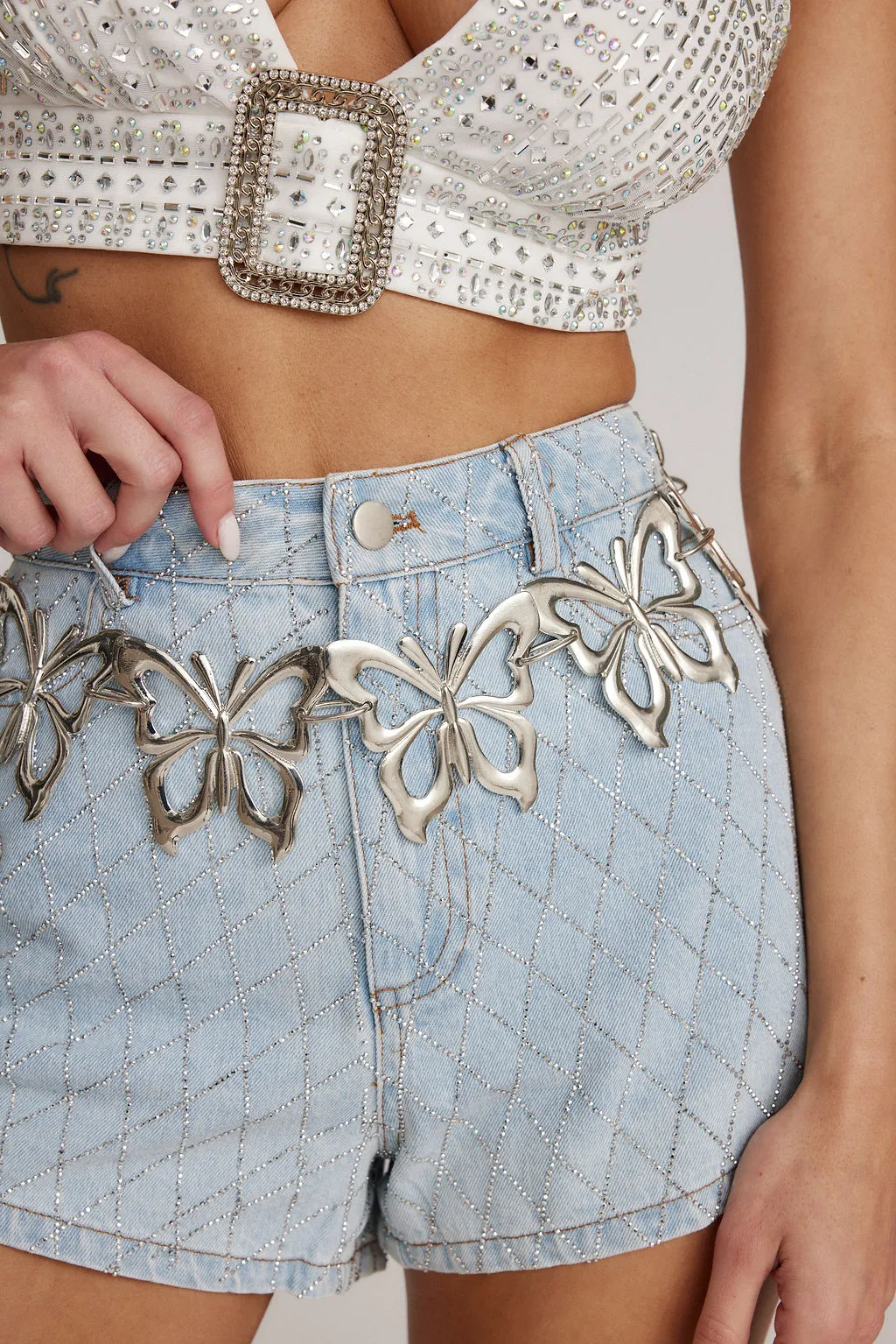 Blossom Silver Butterfly Statement Belt sold by 12th Tribe