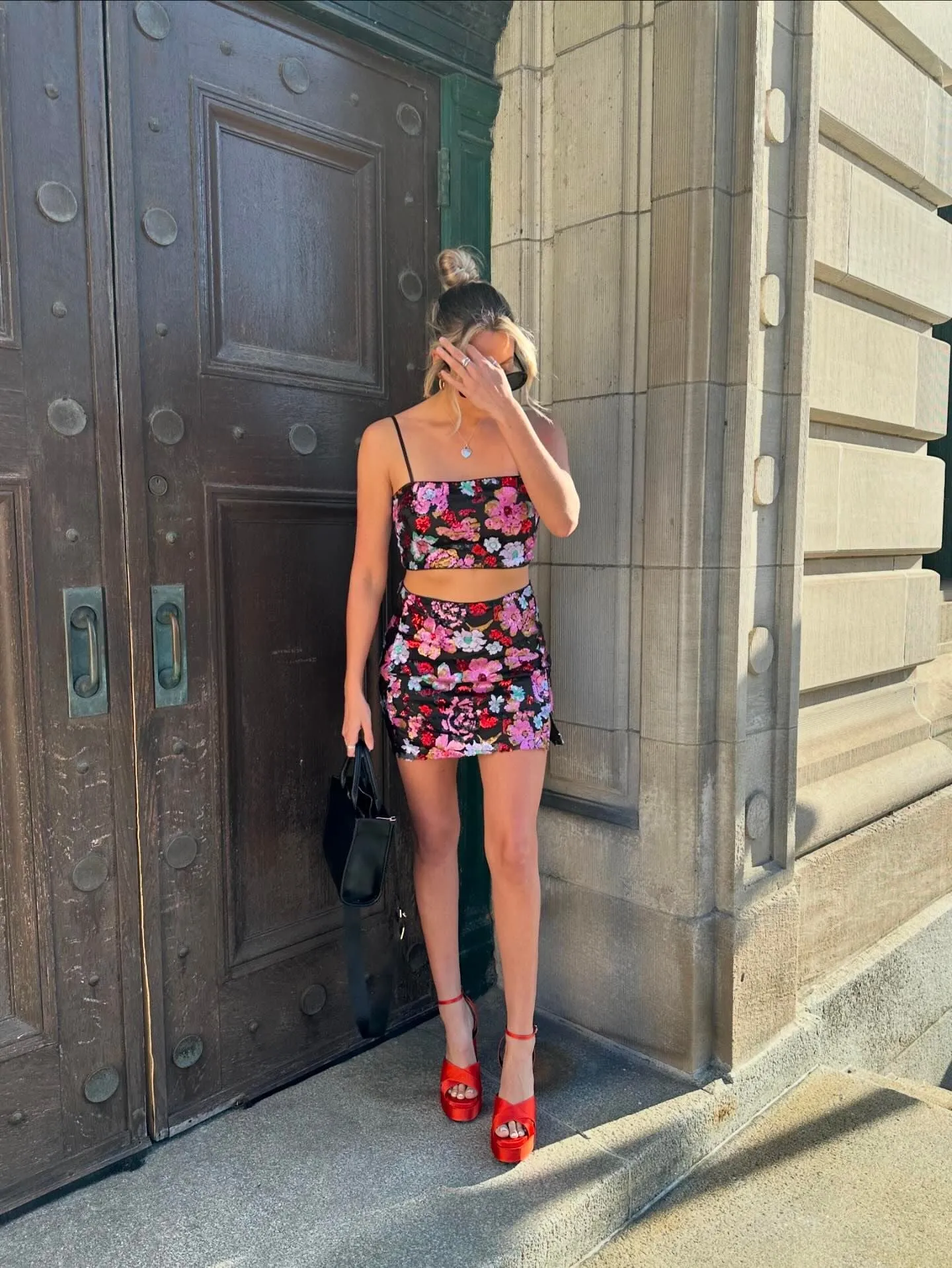 Dynamo Floral Sequin Crop Top sold by 12th Tribe product image thumbnail 2