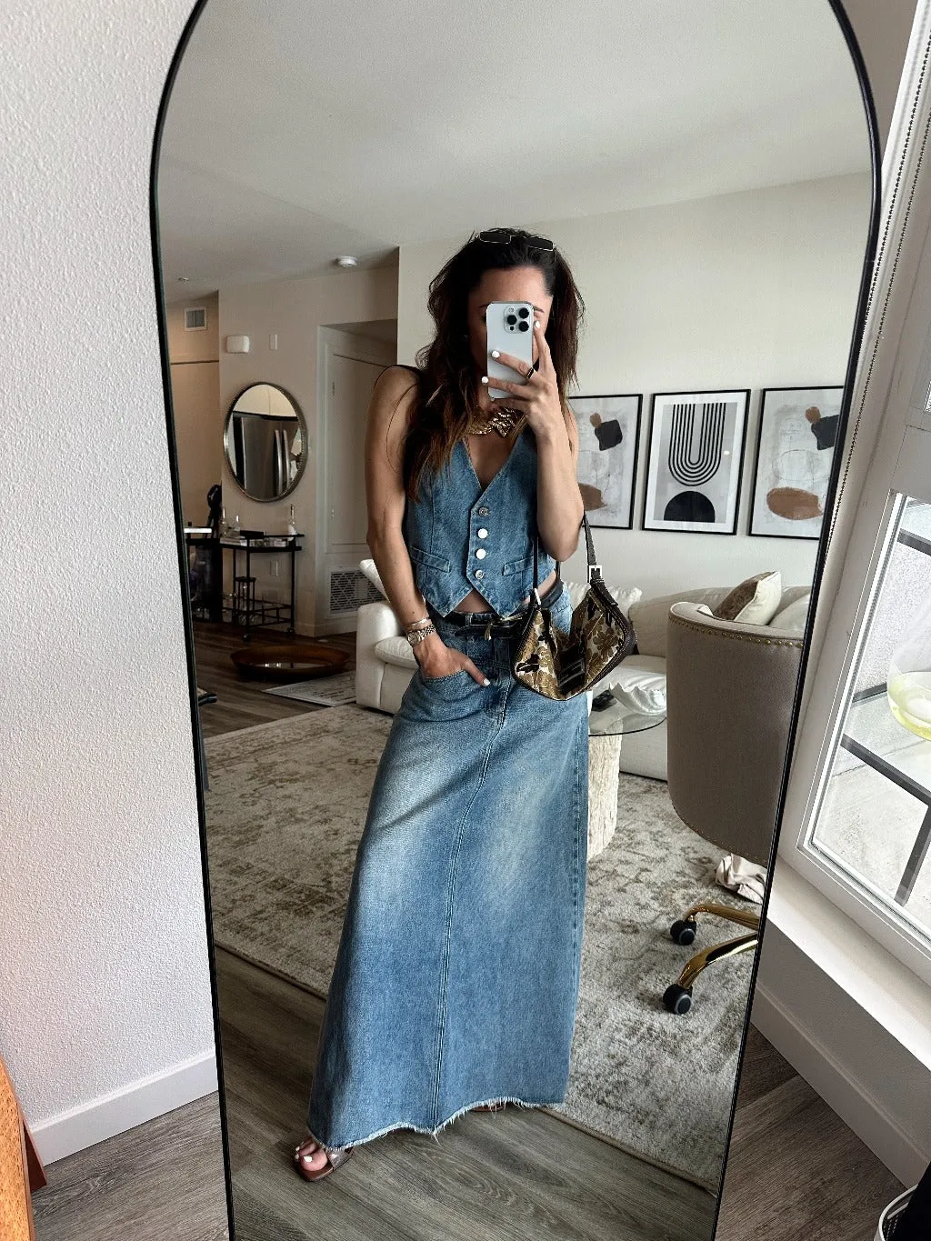 Diane Blue Denim Vest sold by 12th Tribe product image thumbnail 3