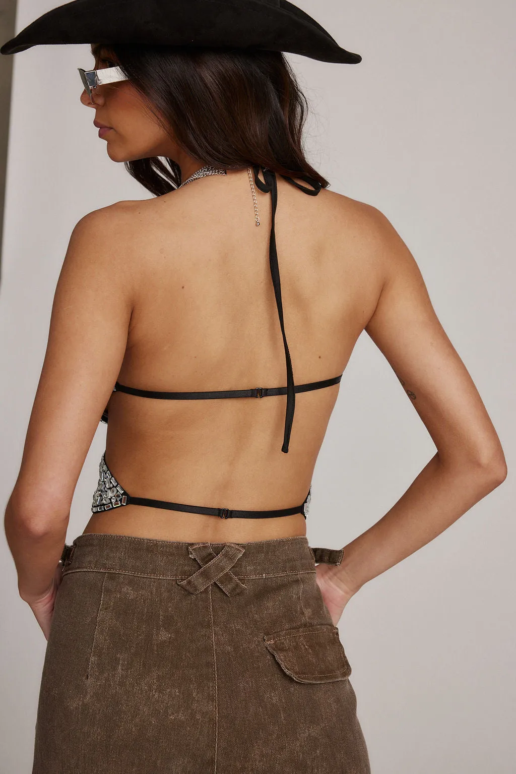 Alina Butterfly Rhinestone Crop Top sold by 12th Tribe product image thumbnail 2